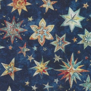 Barevné hvězdičky na tmavě modré makaté