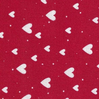 Bílá srdíčka na červené