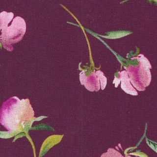 Drobné růžové kytičky na vínové