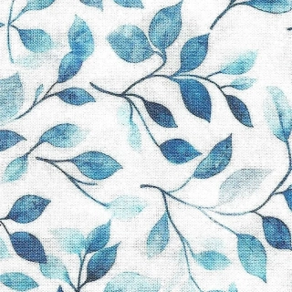 Modré lístečky na bílé