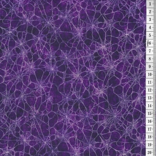 Látka na patchwork pavučinka na fialové