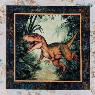 Panel na patchwork s dinosaury