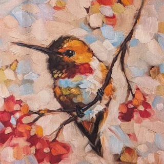 Panel na patchwork ptáčci jako malovaní štětcem