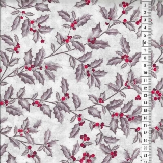 Látka na patchwork šedé cesmíny na bílé