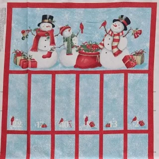 Panel látky na šití adventního kalendáře s kapsičkami