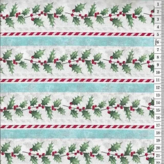 Látka na patchwork větvičky cesmíny v bordurách