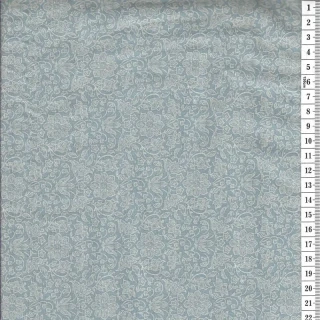 Látka na patchwork smetanové obrysy kytiček na modré