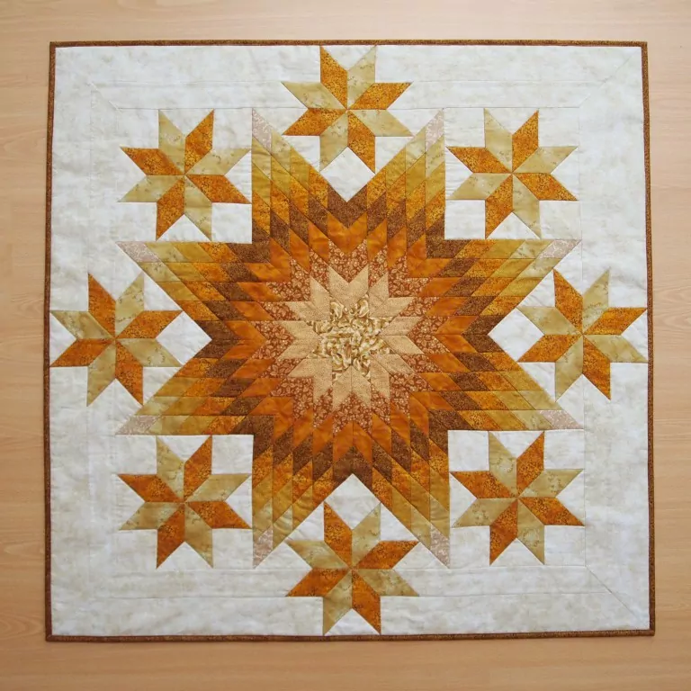 Rezavozlaté patchworkové hvězdy