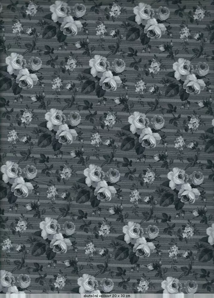 Bílé růžičky na šedé