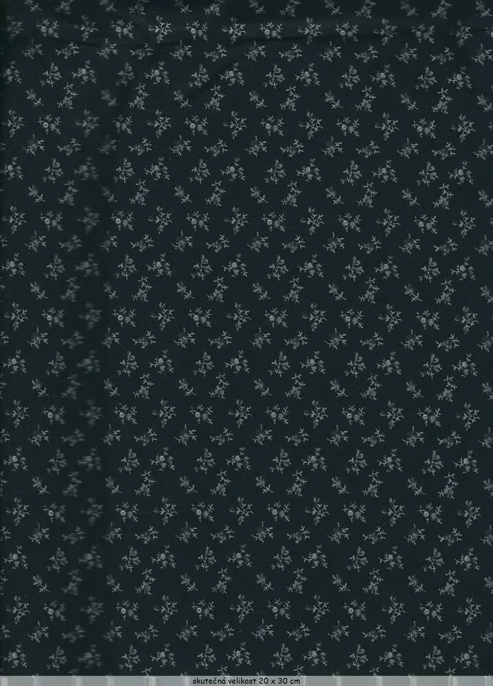 Drobné bílé shluky kytiček na černé