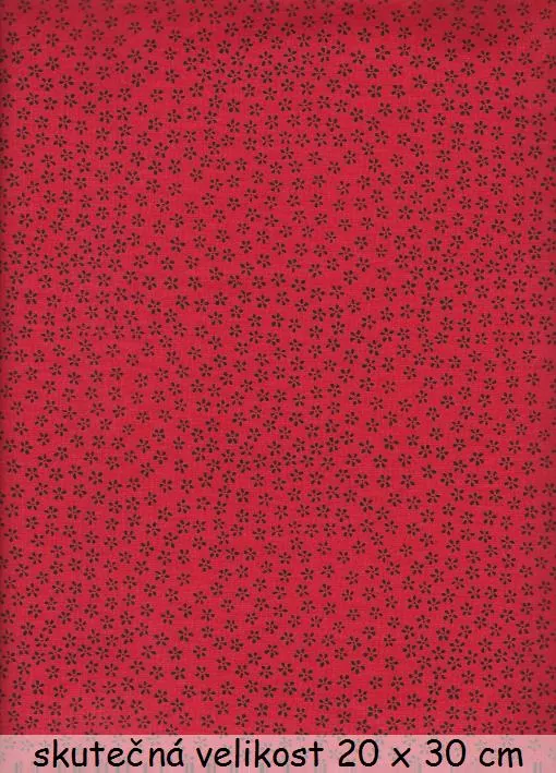 Černá kytička na červené