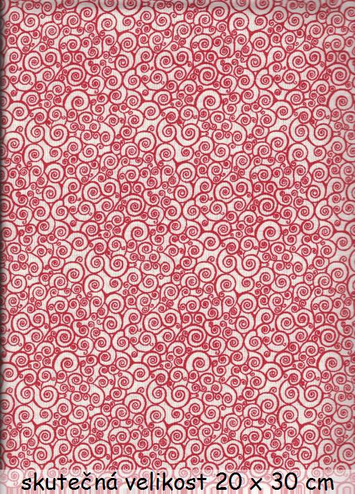 Červené spirálky na smetanové