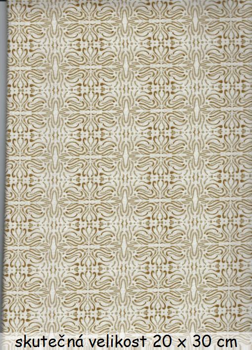 FQ Hnědý vzor na béžové