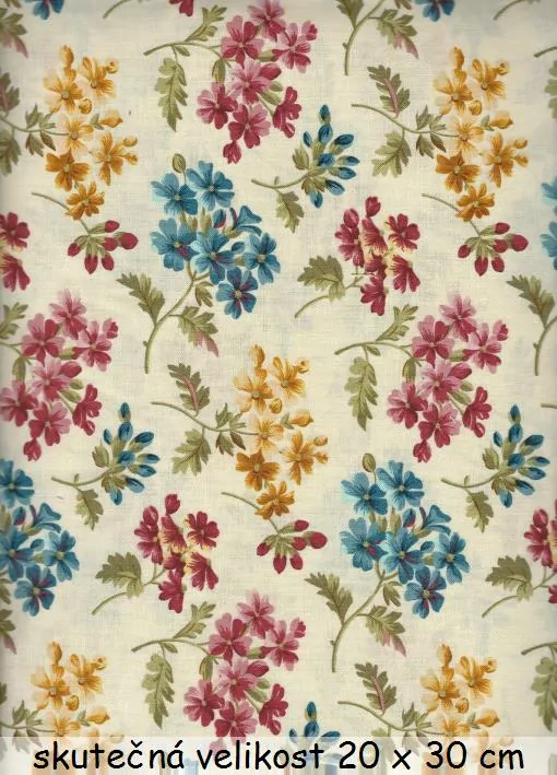 FQ Barevné velké květy na smetanové