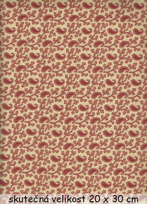 Červený pasley vzor na žluté
