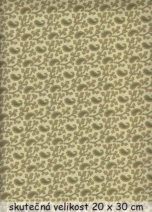 FQ Béžový pasley vzor na žluté