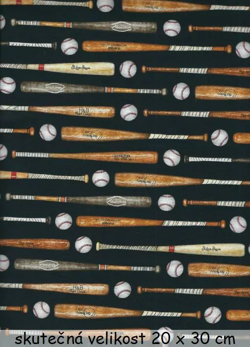 FQ Baseballové pálky a míčky na černé