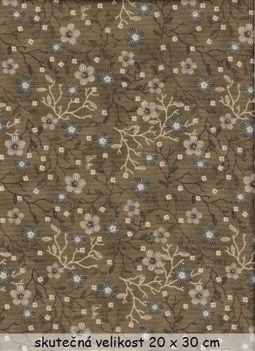 Kytičky s větvičkami na khaki