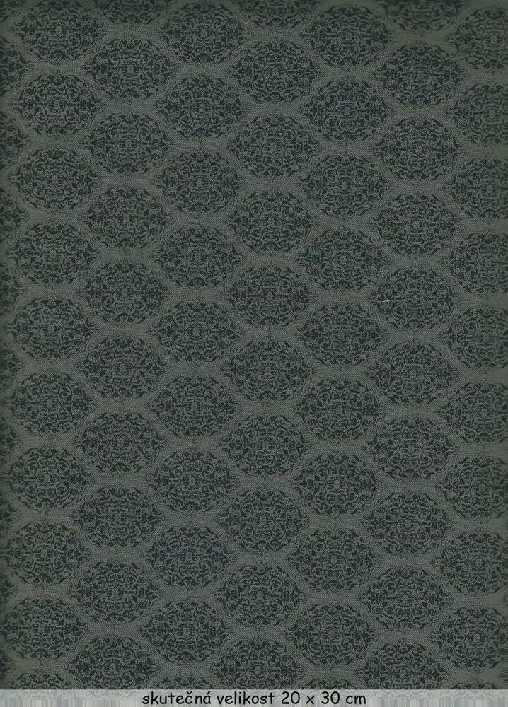 FQ Černý ornamentální na šedé