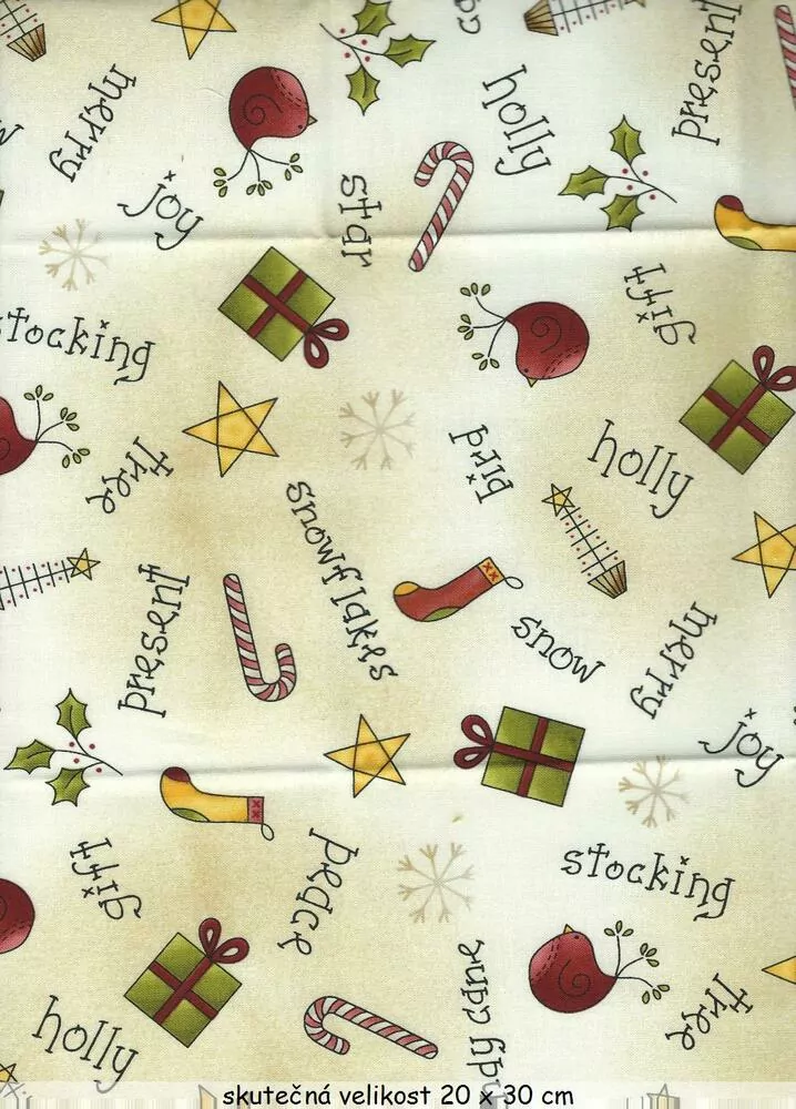 FQ Vánoční písmo a obrázky na smetanové