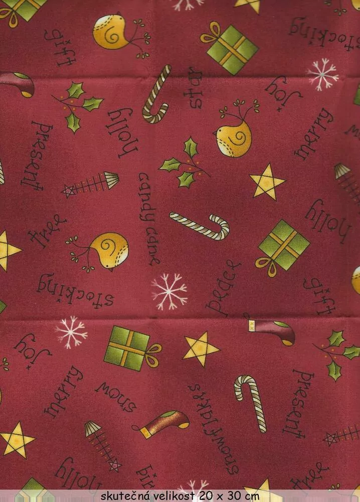 FQ Vánoční písmo a obrázky na tmavě červené