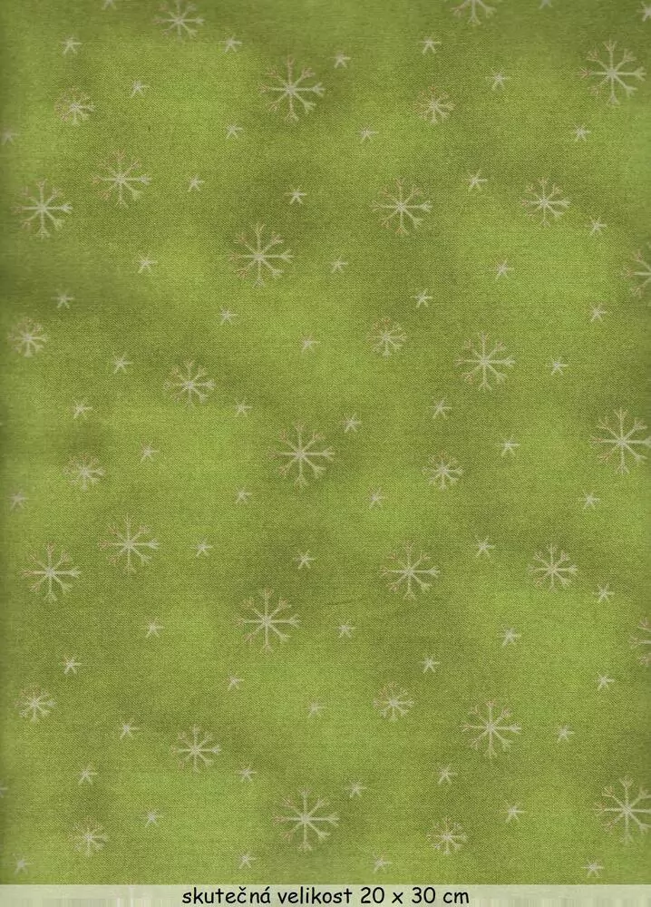 FQ Sněhové vločky na zelené