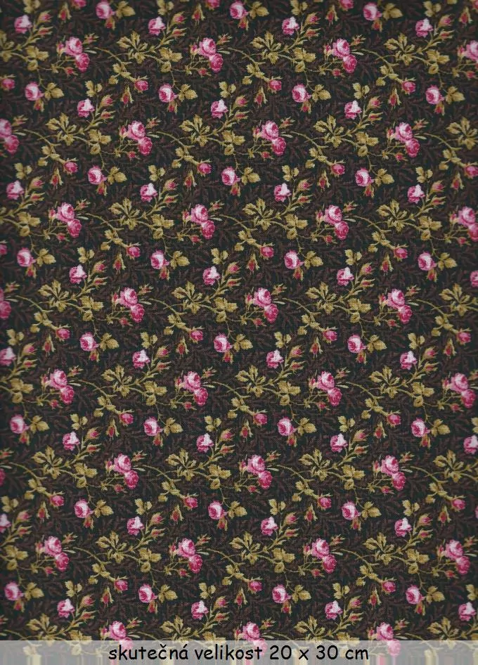 Malé růžičky na hnědé