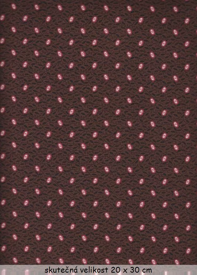 FQ Růžová očka s lístečky na hnědé