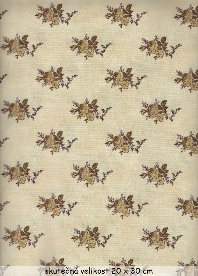 FQ Malé květy na béžové