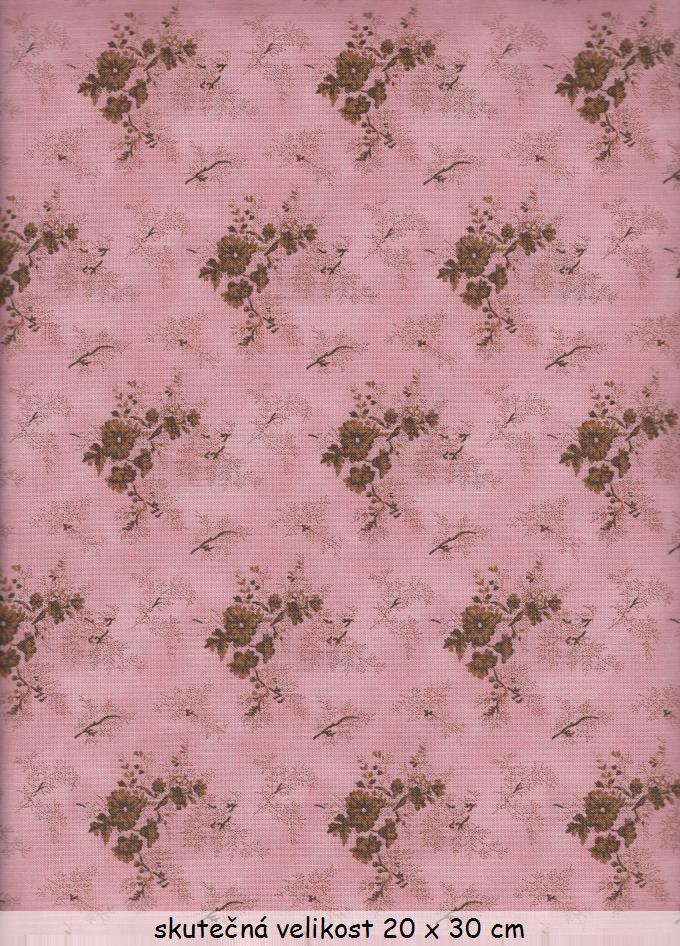 Malé květy s větvičkami na růžové