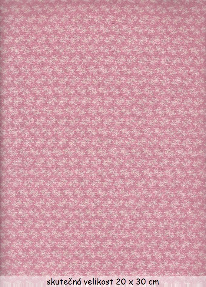 FQ Béžové lístečky na růžové