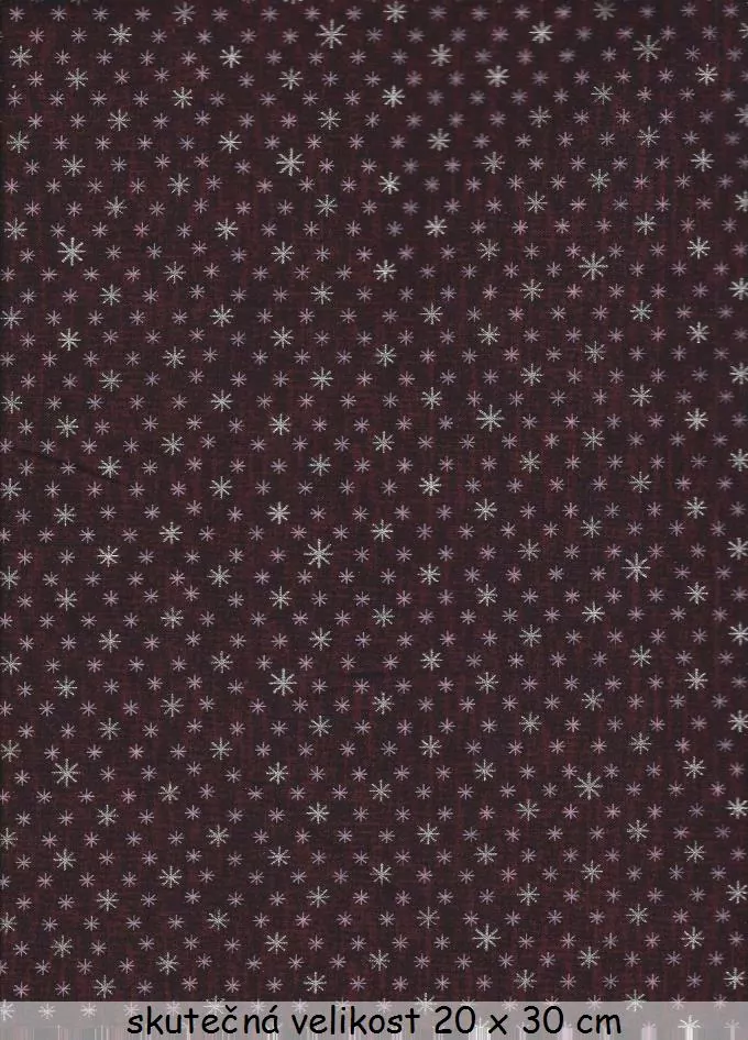 FQ Stříbrné sněhové vločky na vínové