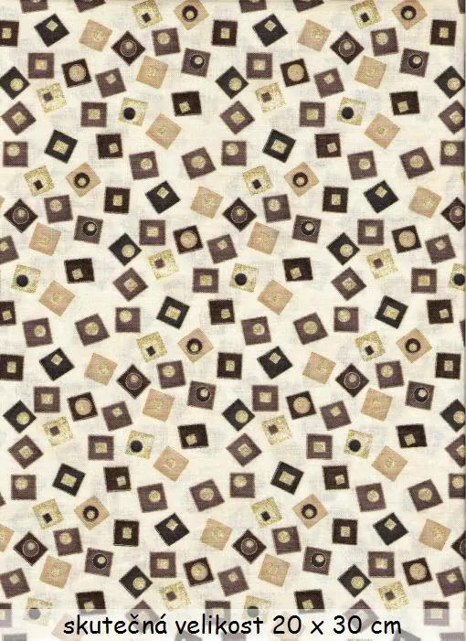 FQ Čtverečky na smetanové se zlatotiskem