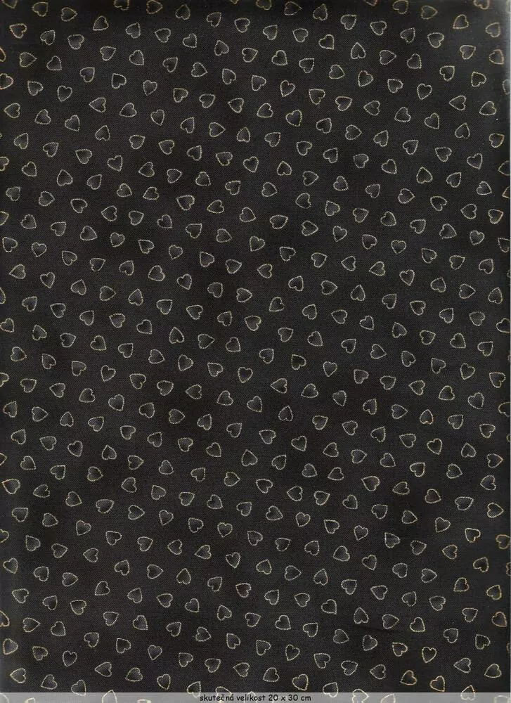 Srdíčka na šedé se zlatotiskem