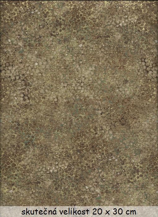 FQ Světle hnědý vzor se zlatotiskem