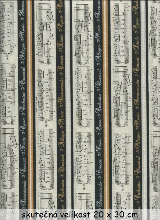 Rezavá hudební osnova na smetanové v pruzích